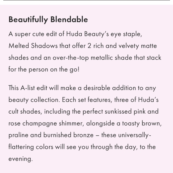 NIB HUDA BEAUTY Mini Matte & Metal Melted Shadows in Warm Browns - Picture 9 of 12